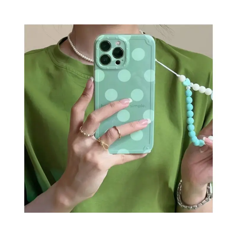 Polka Dot Smiley Chain Phone Case - iPhone 13 Pro Max / 13 