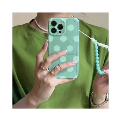 Polka Dot Smiley Chain Phone Case - iPhone 13 Pro Max / 13 