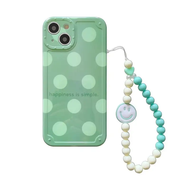 Polka Dot Smiley Chain Phone Case - iPhone 13 Pro Max / 13 