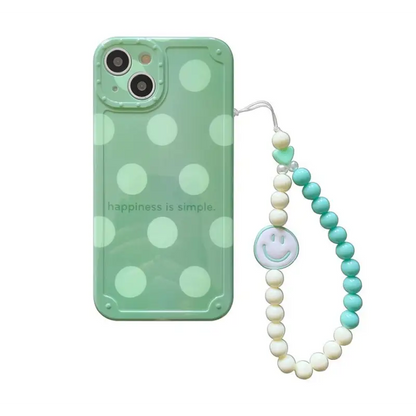 Polka Dot Smiley Chain Phone Case - iPhone 13 Pro Max / 13 