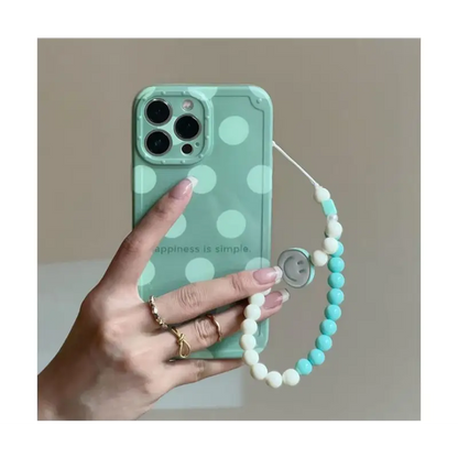 Polka Dot Smiley Chain Phone Case - iPhone 13 Pro Max / 13 