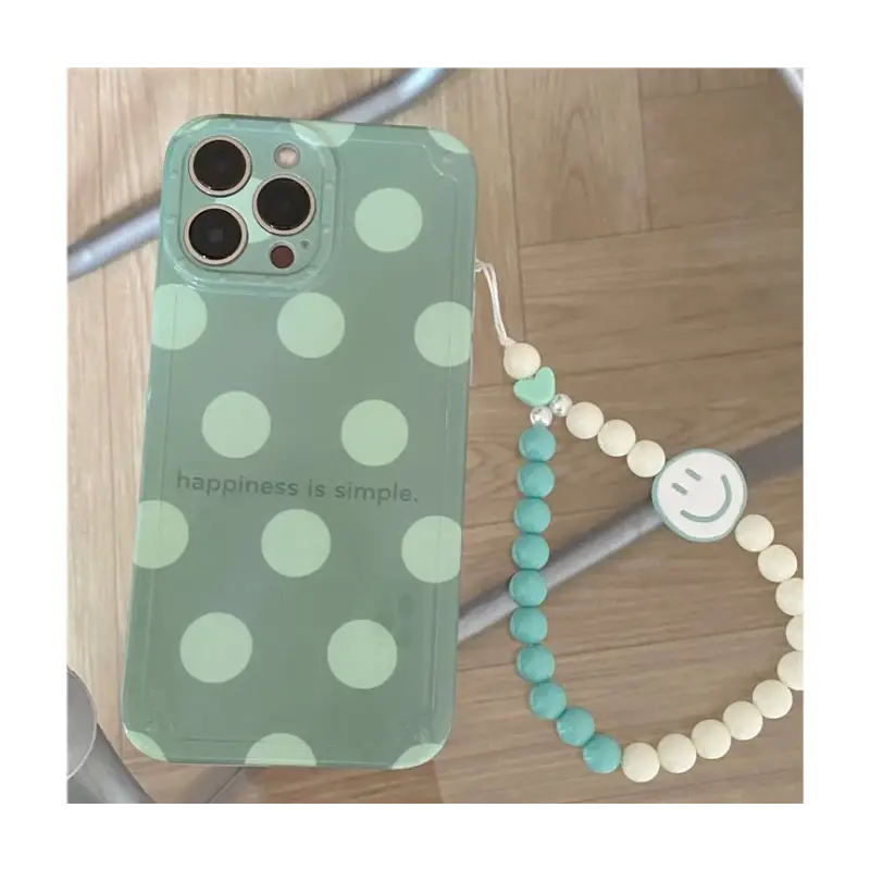 Polka Dot Smiley Chain Phone Case - iPhone 13 Pro Max / 13 