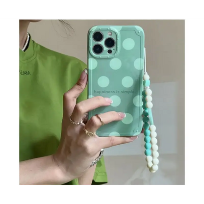 Polka Dot Smiley Chain Phone Case - iPhone 13 Pro Max / 13 