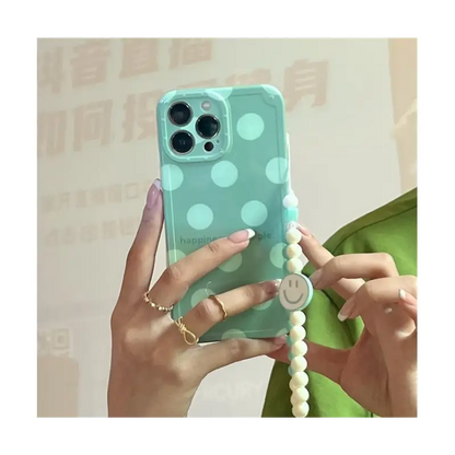 Polka Dot Smiley Chain Phone Case - iPhone 13 Pro Max / 13 