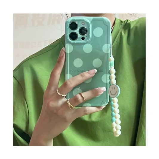 Polka Dot Smiley Chain Phone Case - iPhone 13 Pro Max / 13 