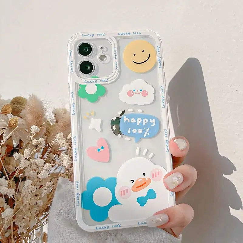 Print Cartoon Phone Case - Iphone 7 / 8 / Se, 7 Plus / 8 Plus, X / Xs, Xs Max, Xr, 11, 11 Pro, 11 Pro Max, 12 Mini, 12, 12 Pro, 12 Pro Max, 13mini, 13, 13pro, 13pro Max-9