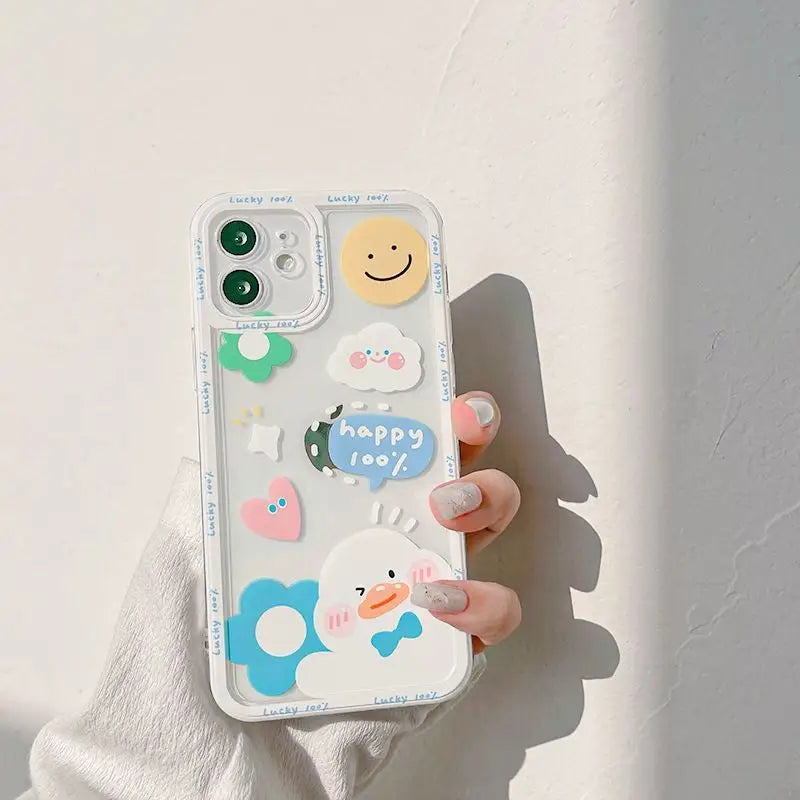 Print Cartoon Phone Case - Iphone 7 / 8 / Se, 7 Plus / 8 Plus, X / Xs, Xs Max, Xr, 11, 11 Pro, 11 Pro Max, 12 Mini, 12, 12 Pro, 12 Pro Max, 13mini, 13, 13pro, 13pro Max-12