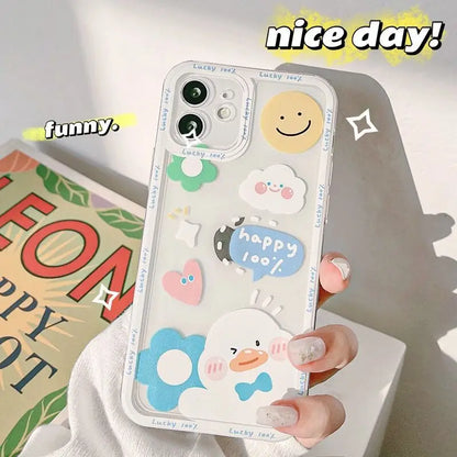 Print Cartoon Phone Case - Iphone 7 / 8 / Se, 7 Plus / 8 Plus, X / Xs, Xs Max, Xr, 11, 11 Pro, 11 Pro Max, 12 Mini, 12, 12 Pro, 12 Pro Max, 13mini, 13, 13pro, 13pro Max-3