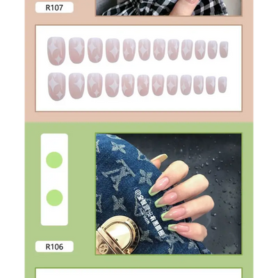 Print Faux Nail Tips N3 - Hand Fashion Accessories