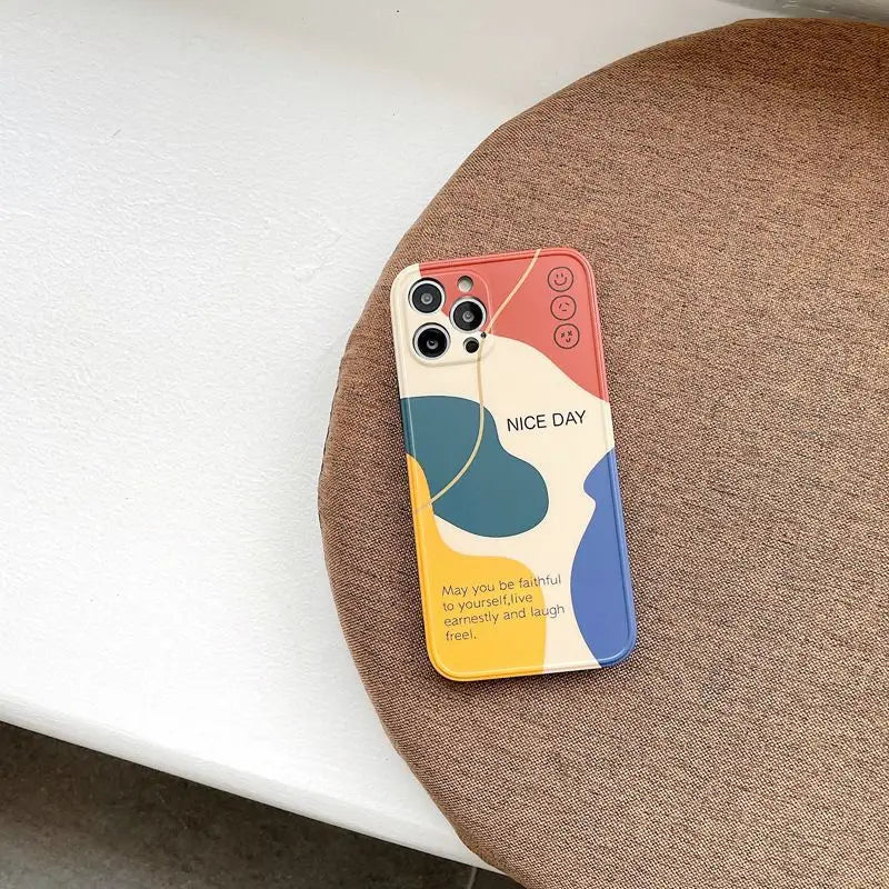 Print Lettering Phone Case - iPhone 12 Pro Max / 12 Pro / 12 / 12 mini / 11 Pro Max / 11 Pro / 11 / SE / XS Max / XS / XR / X / SE 2 / 8 / 8 Plus / 7 / 7 Plus-7