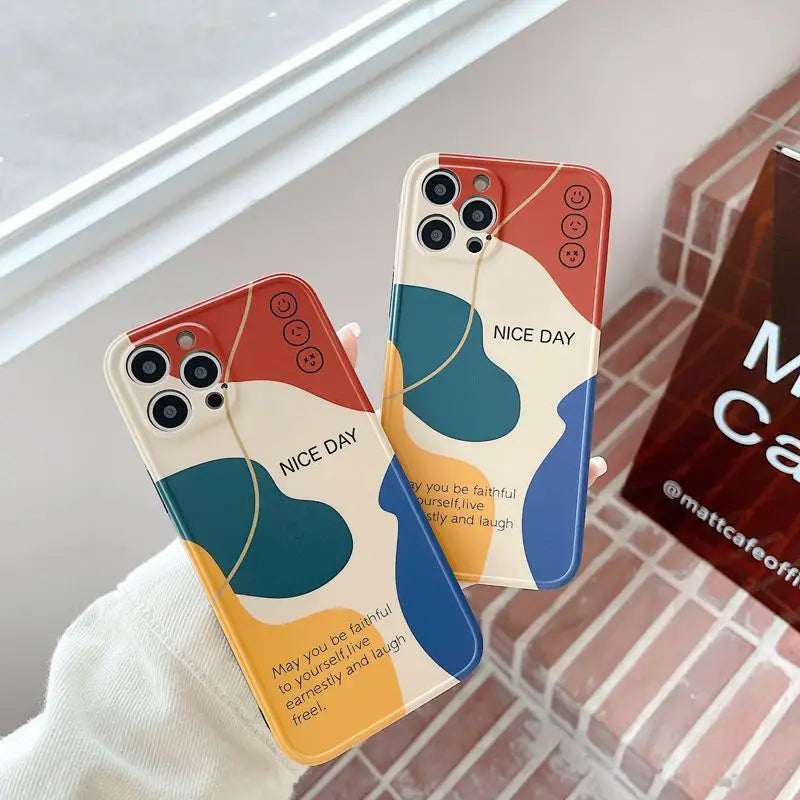 Print Lettering Phone Case - iPhone 12 Pro Max / 12 Pro / 12 / 12 mini / 11 Pro Max / 11 Pro / 11 / SE / XS Max / XS / XR / X / SE 2 / 8 / 8 Plus / 7 / 7 Plus-10