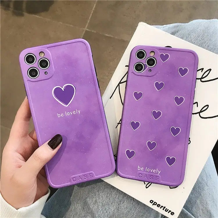 Puprle Be Lovely Heart iPhone Case BP045 - iphone case