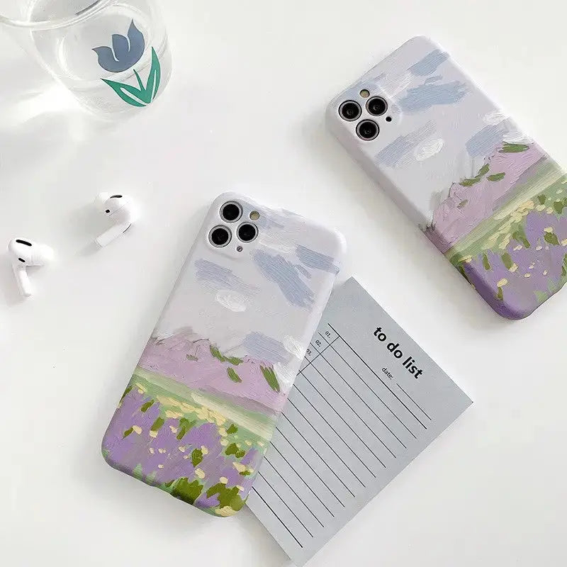 Purple Lavender Printing iPhone Case W076 - iphone case