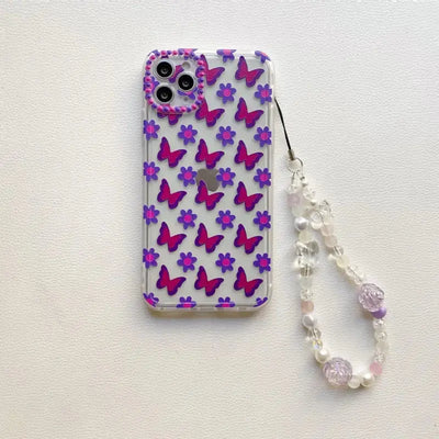 Purple Pink Butterfly Chain iPhone Case B005 - iphone case