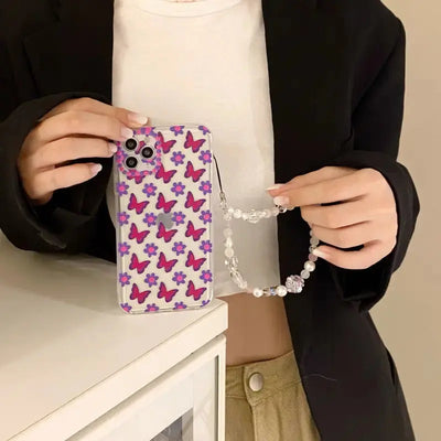 Purple Pink Butterfly Chain iPhone Case B005 - iphone case