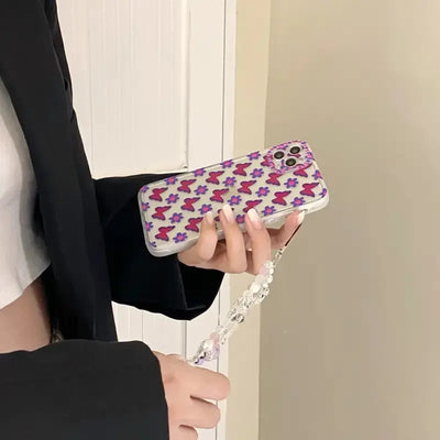Purple Pink Butterfly Chain iPhone Case B005 - iphone case