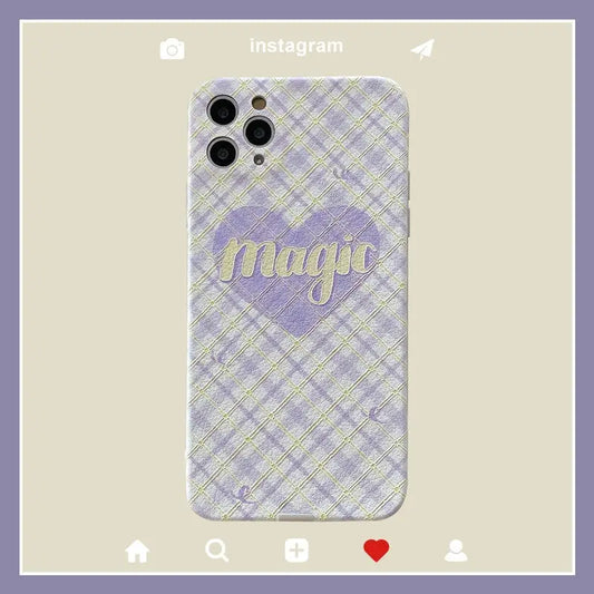 Purple Plaid Magic Heart iPhone Case BP186 - iphone case