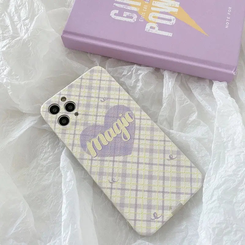 Purple Plaid Magic Heart iPhone Case BP186 - iphone case