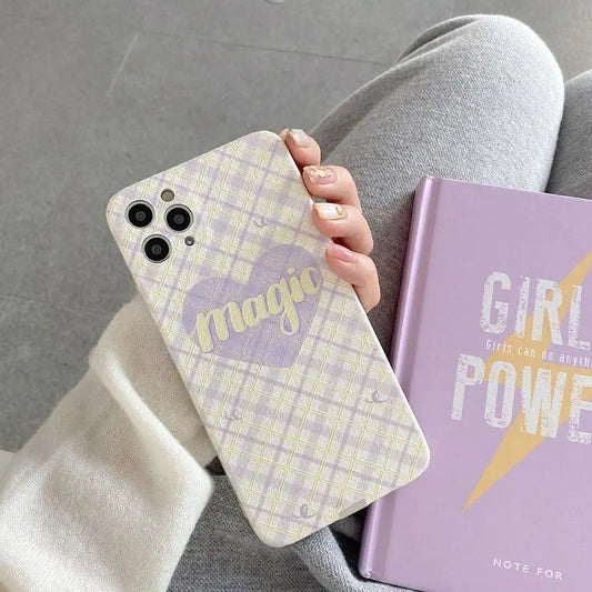 Purple Plaid Magic Heart iPhone Case BP186 - iphone case