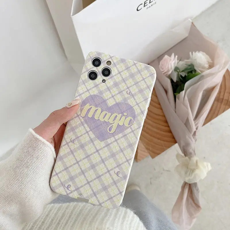 Purple Plaid Magic Heart iPhone Case BP186 - iphone case