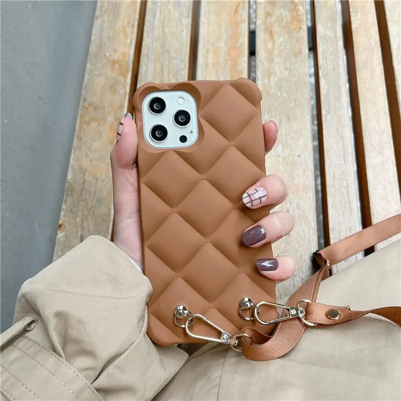 Quilted Crossbody Strap Phone Case - iPhone 13 Pro Max / 13 
