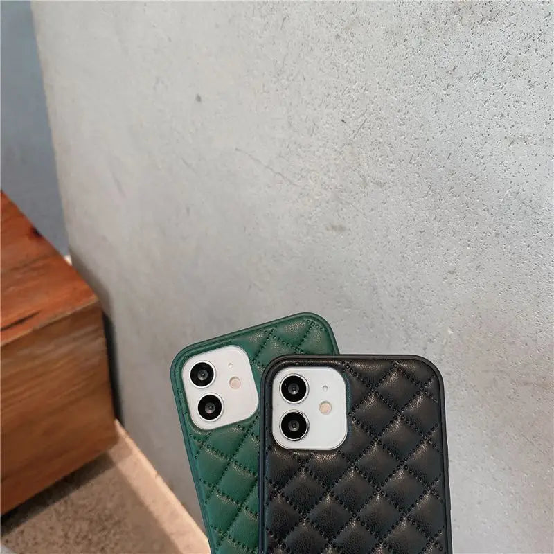 Quilted Faux Leather Phone Case - iPhone 13 Pro Max / 13 Pro