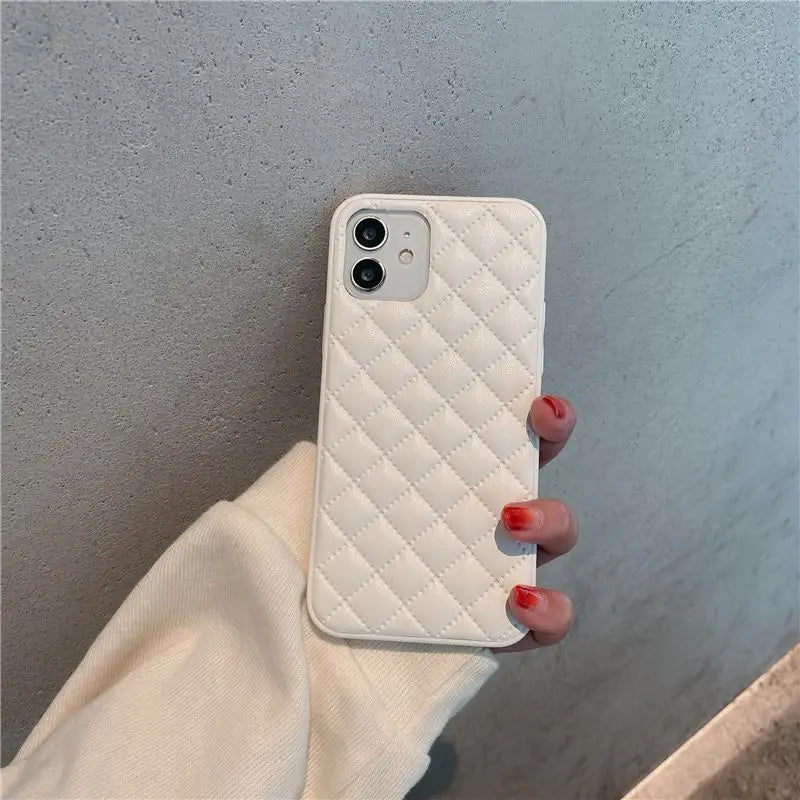 Quilted Faux Leather Phone Case - iPhone 13 Pro Max / 13 Pro