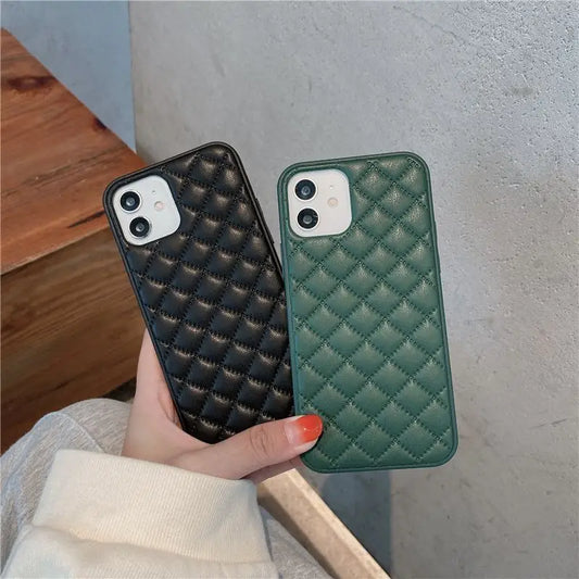 Quilted Faux Leather Phone Case - iPhone 13 Pro Max / 13 Pro