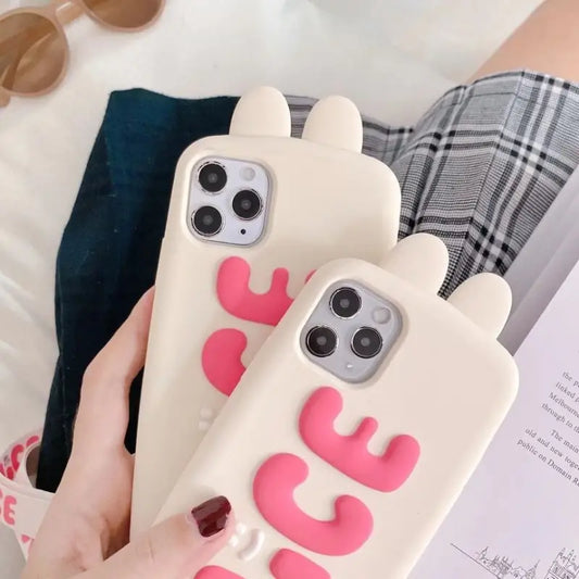 Rabbit Ear NICE Print Phone Case - iPhone 7 / 7 Plus / 8 / 8 Plus / X / XR / XS / XS MAX / 11 / 11 Pro / 11 Pro Max-2