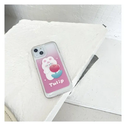 Rabbit Flower Gradient Phone Case - iPhone 13 Pro Max / 13 