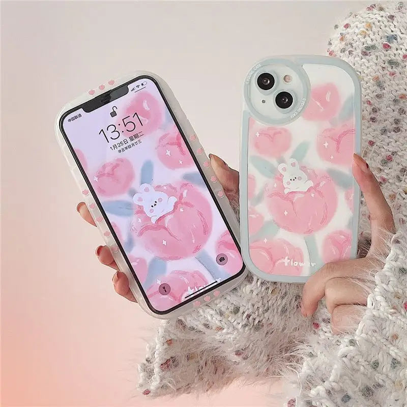 Rabbit Flower Phone Case - iPhone 13 Pro Max / 13 Pro / 13 /