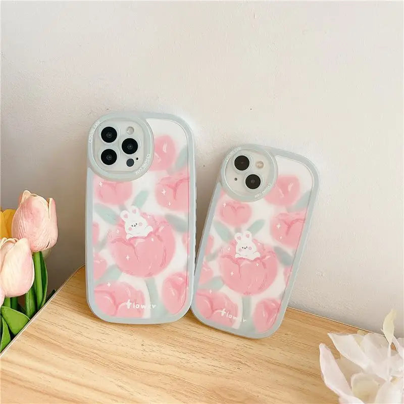 Rabbit Flower Phone Case - iPhone 13 Pro Max / 13 Pro / 13 /