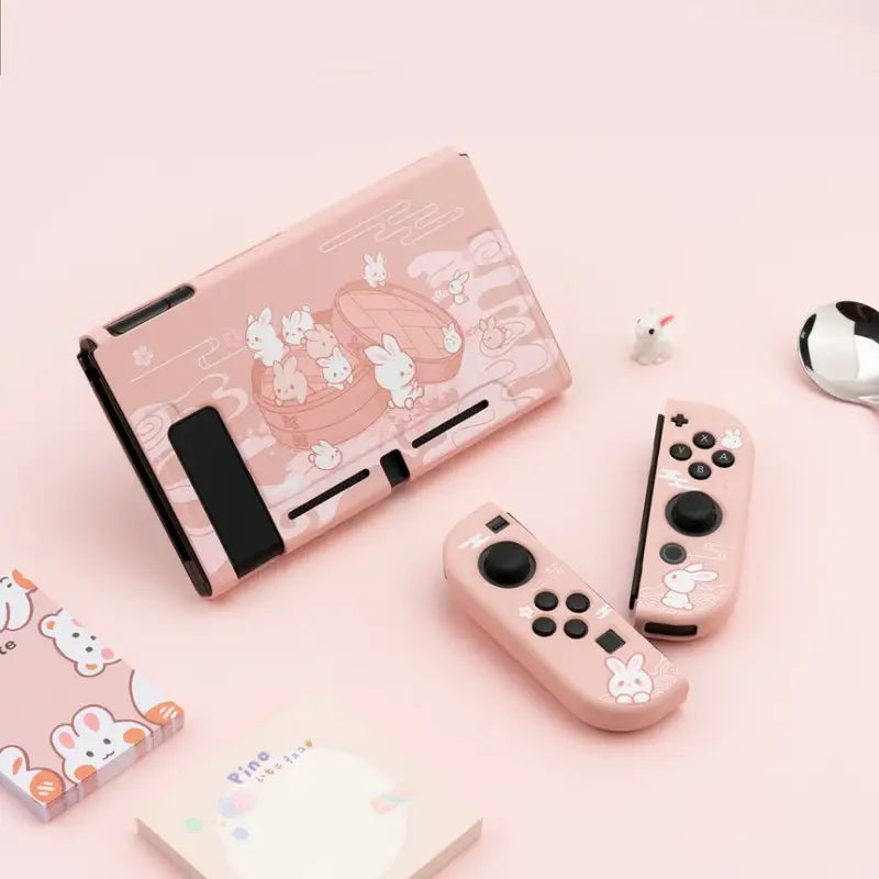 Rabbit Print Nintendo Switch Protection Case - Pink / One 