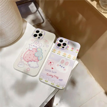 Rabbit Print Phone Case - iPhone 12 Pro Max / 12 Pro / 12 / 11 Pro Max / 11 Pro / 11 / Xs Max / Xr / Xs / X / 8 Plus / 7 Plus / 8 / 7 / Se 2-8