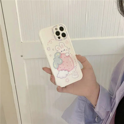 Rabbit Print Phone Case - iPhone 12 Pro Max / 12 Pro / 12 / 11 Pro Max / 11 Pro / 11 / Xs Max / Xr / Xs / X / 8 Plus / 7 Plus / 8 / 7 / Se 2-6