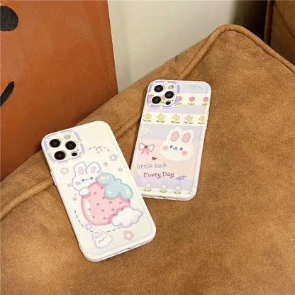 Rabbit Print Phone Case - iPhone 12 Pro Max / 12 Pro / 12 / 11 Pro Max / 11 Pro / 11 / Xs Max / Xr / Xs / X / 8 Plus / 7 Plus / 8 / 7 / Se 2-9