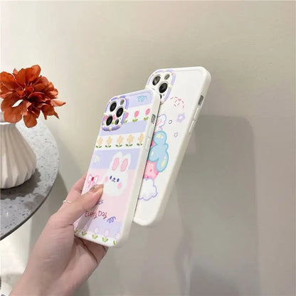 Rabbit Print Phone Case - iPhone 12 Pro Max / 12 Pro / 12 / 11 Pro Max / 11 Pro / 11 / Xs Max / Xr / Xs / X / 8 Plus / 7 Plus / 8 / 7 / Se 2-10