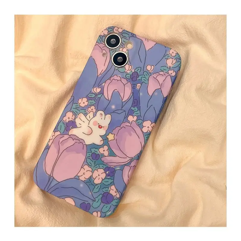 Rabbit Tulip Phone Case - iPhone 13 Pro Max / 13 Pro / 13 / 