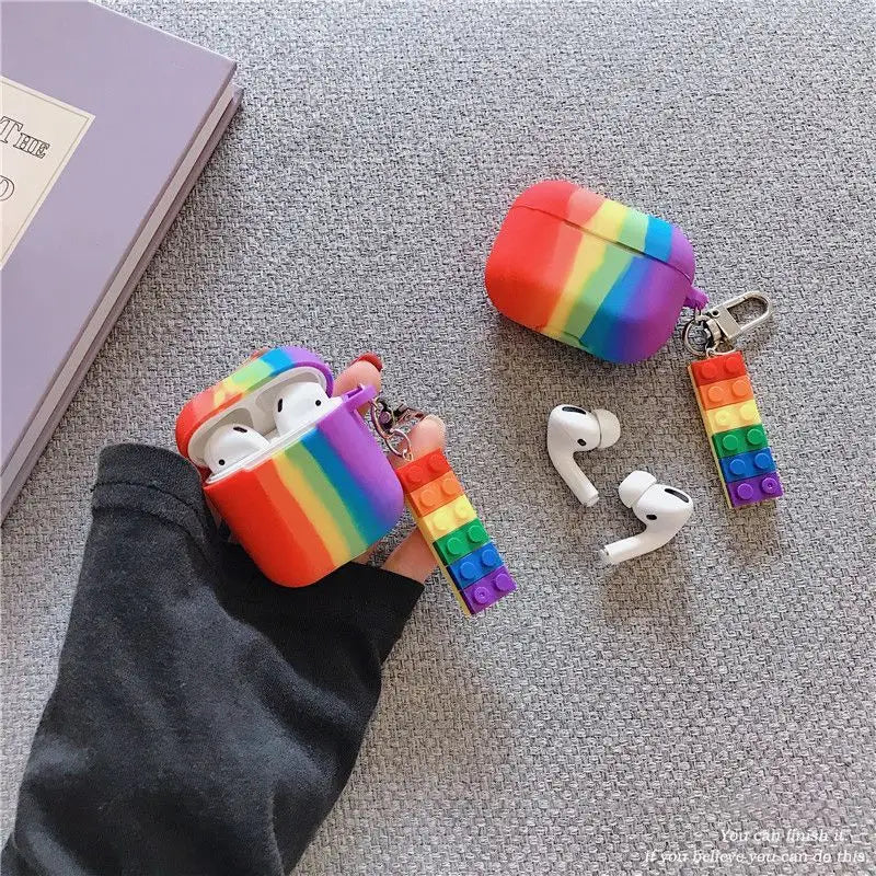 Rainbow Toy Block AirPods Earphone Case - Airpods1/2/pro 