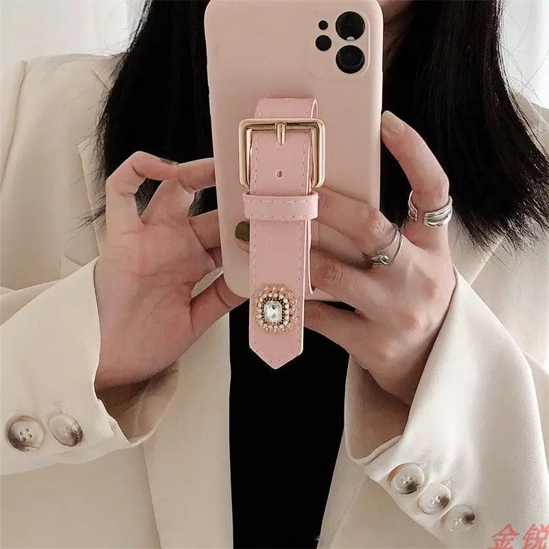 Rhinestone Hand Strap Phone Case - Huawei / Honor-5