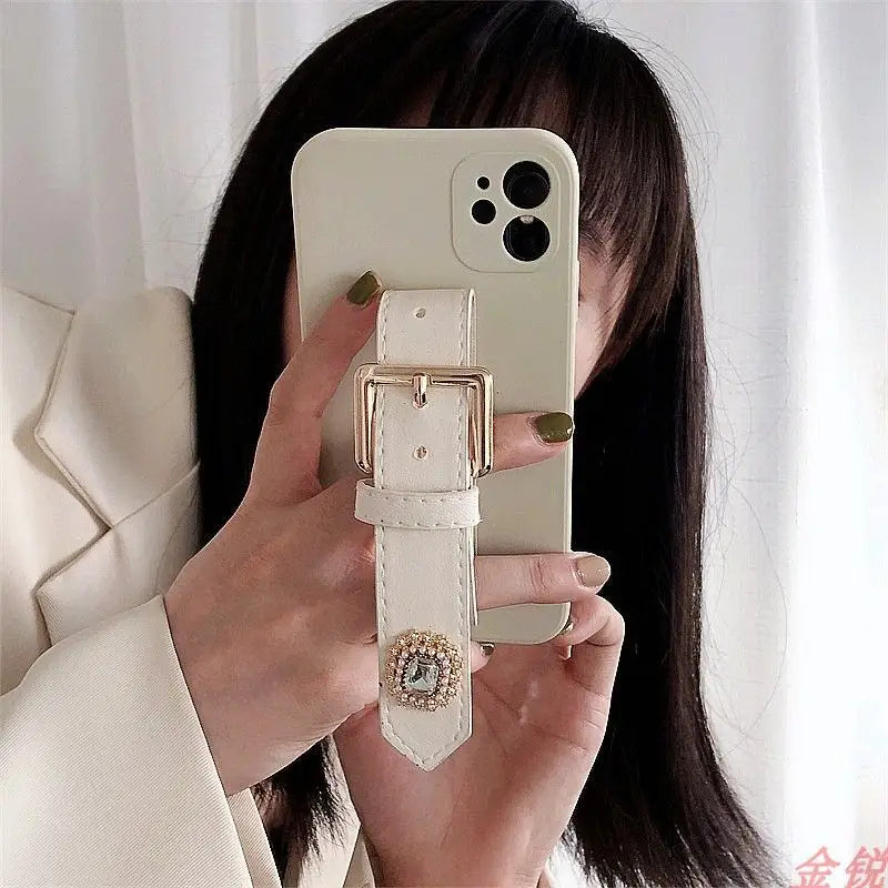 Rhinestone Hand Strap Phone Case - Huawei / Honor-4