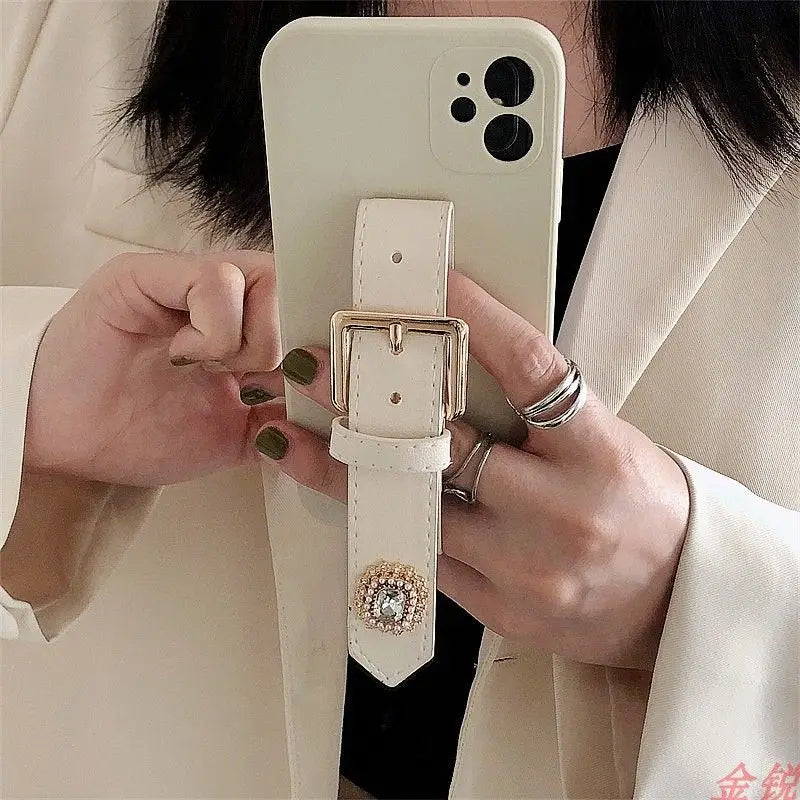 Rhinestone Hand Strap Phone Case - Huawei / Honor-3