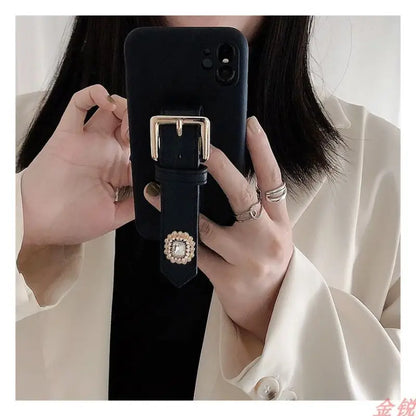 Rhinestone Hand Strap Phone Case - Huawei / Honor-12