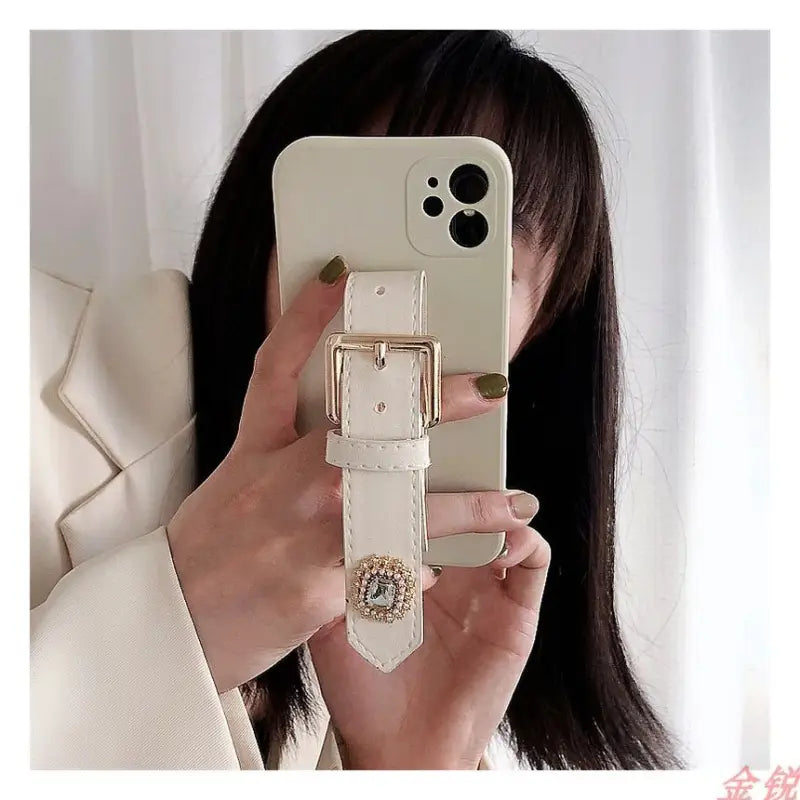Rhinestone Hand Strap Phone Case - Huawei / Honor-10