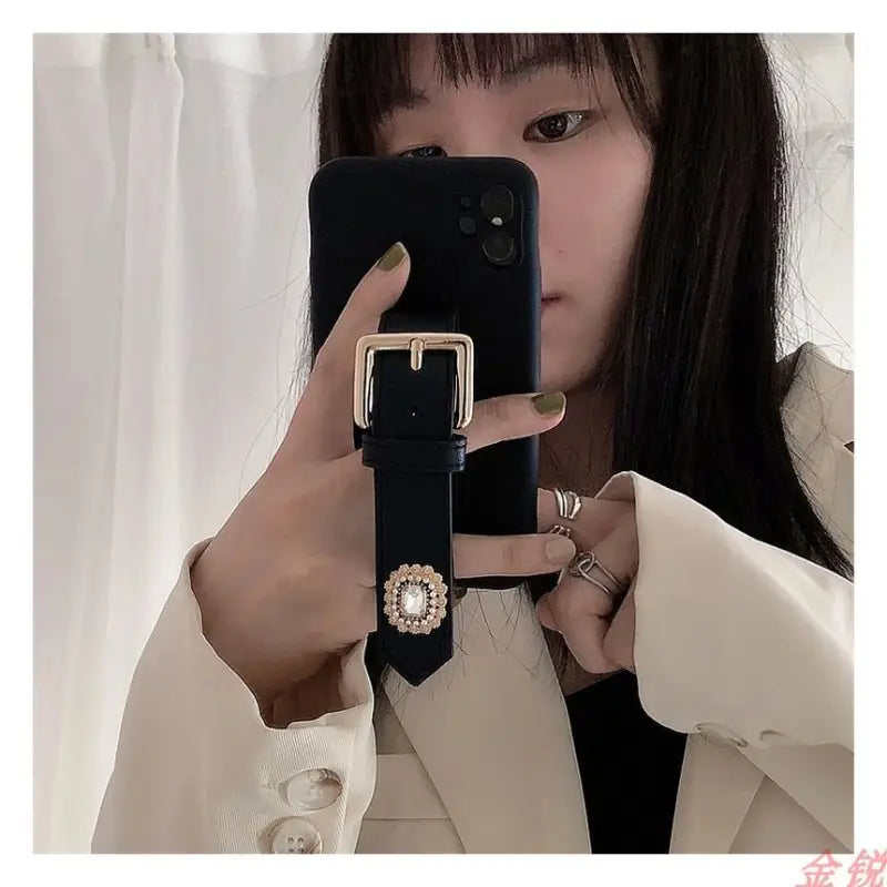 Rhinestone Hand Strap Phone Case - Huawei / Honor-11