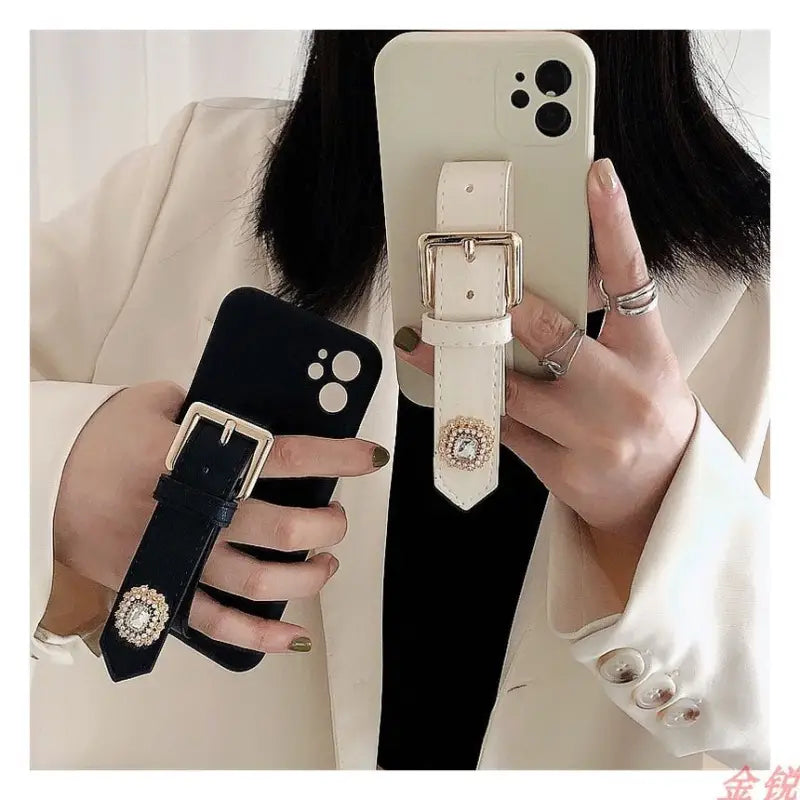 Rhinestone Hand Strap Phone Case - Huawei / Honor-6