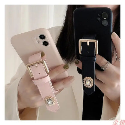 Rhinestone Hand Strap Phone Case - Huawei / Honor-7