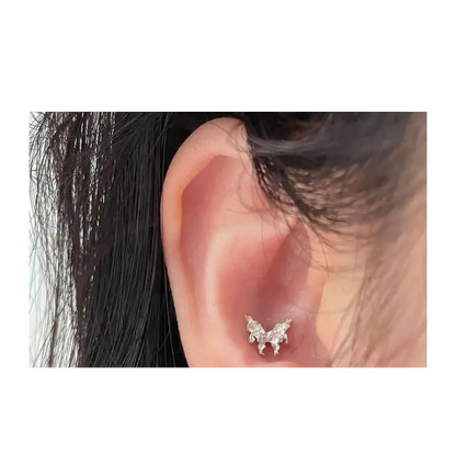 Rhinestone Heart Stud Earring E868 - Fancy Earrings