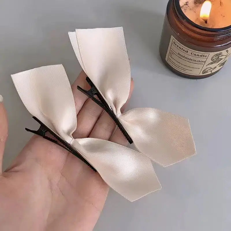 Ribbon Bow Hair Clip (1 Pair) HA82 - Hair Fashion 