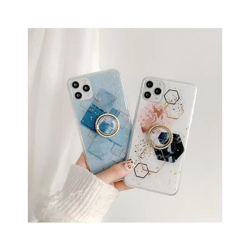Ring Stand Gold Leaf Phone Case - iPhone 13 Pro Max / 13 Pro / 13 / 12 Pro Max / 12 Pro / 12 / 11 Pro Max / 11 Pro / 11 / XS Max / XR / XS / X / 8 Plus / 7 Plus / 8 / 7-2